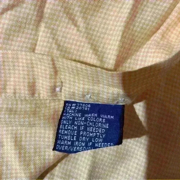 Vintage 90’s Tommy Hilfiger Men's Yellow Plaid Size L Long Sleeve Button Down - Picture 4 of 11